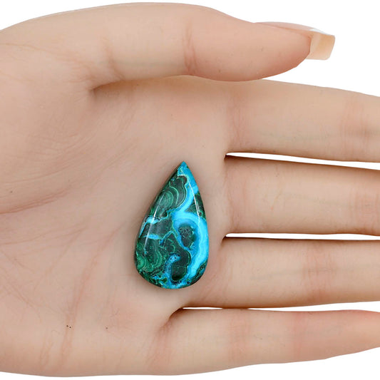 Azurite Malachite 30.75x18x5.8 mm Pear Gemstone LS03761-63