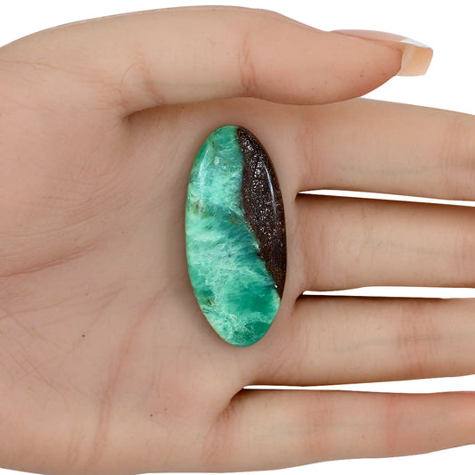 Boulder Chrysoprase 42.25x19.1x6.5 mm Oval Gemstone LS03948-67
