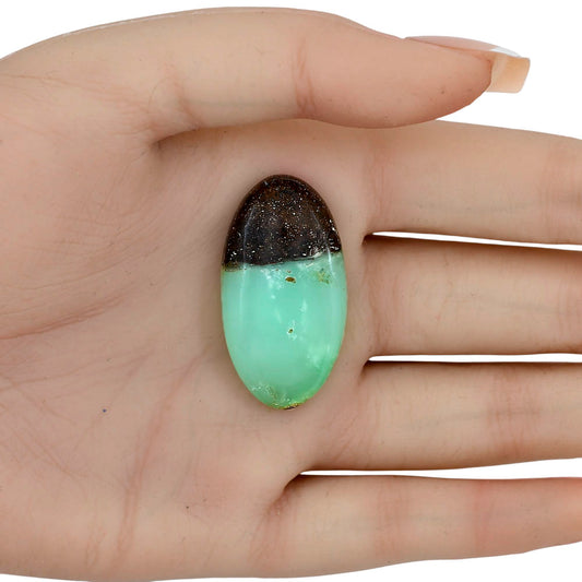 Boulder Chrysoprase 36.6x19.7x6.7 mm Oval Gemstone LS03950-67