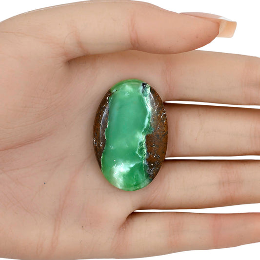 Boulder Chrysoprase 38.6x25.85x5.5 mm Oval Gemstone LS03954-67