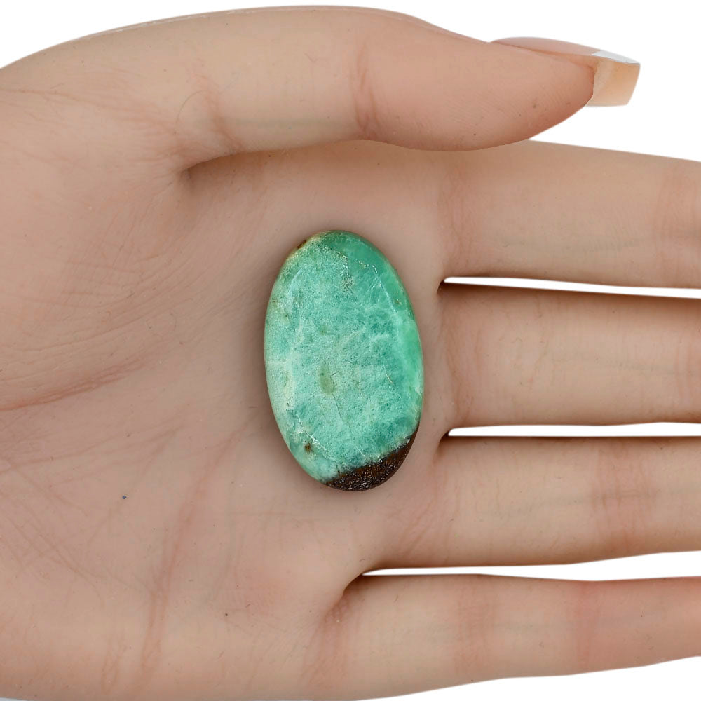 Boulder Chrysoprase 33.4x20.1x6.5 mm Oval Gemstone LS03957-67