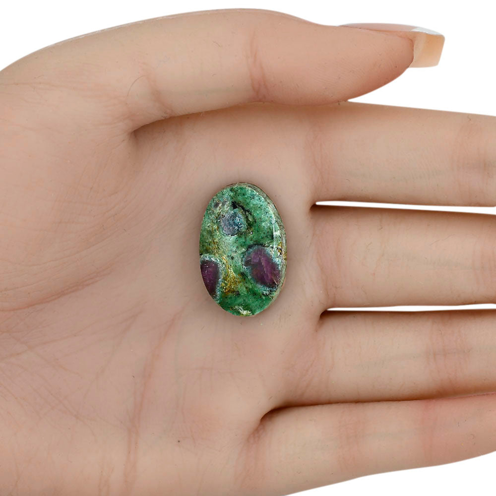 Ruby-In-Fuchsite 24.1x15.6x5.5 mm Oval Gemstone LS03972-68