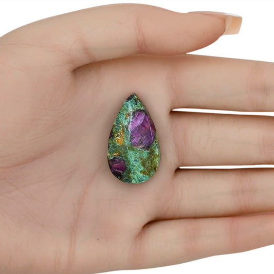 Ruby-In-Fuchsite 30.3x17.5x6 mm Pear Gemstone LS03979-68