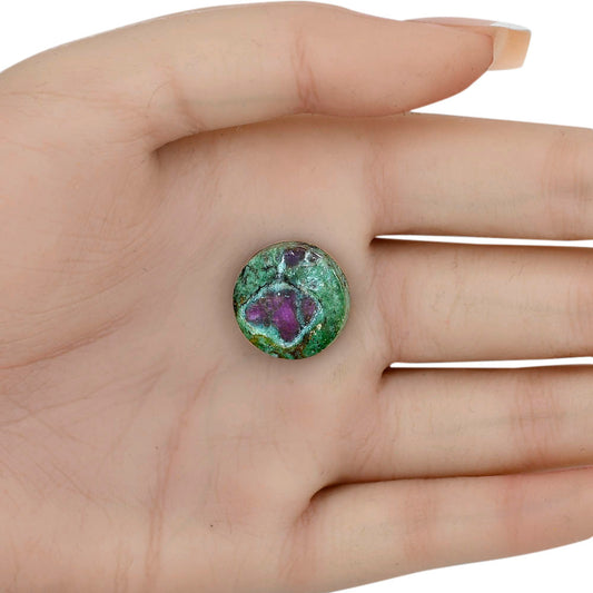 Ruby-In-Fuchsite 17.5x17.5x4.8 mm Round Gemstone LS03982-68