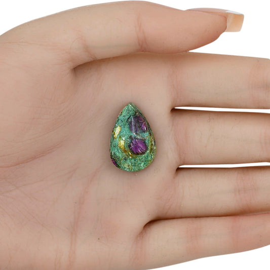 Ruby-In-Fuchsite 22.75x15.3x5.8 mm Pear Gemstone LS03994-68