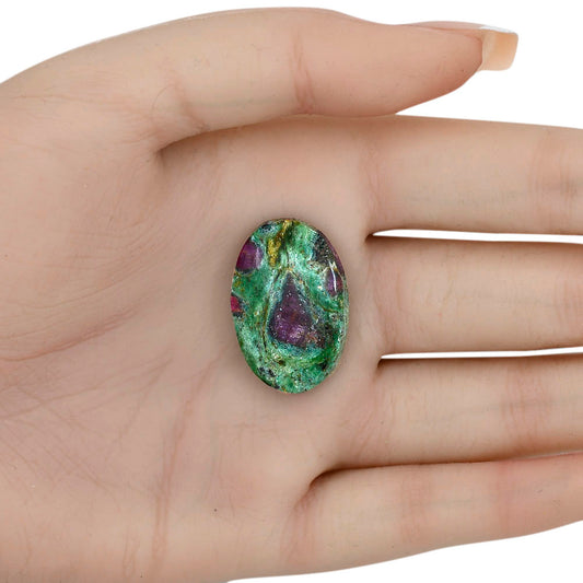 Ruby-In-Fuchsite 18.4x17.3x5.5 mm Oval Gemstone LS04023-68