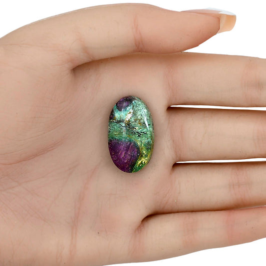 Ruby-In-Fuchsite 26.35x18.8x5.5 mm Oval Gemstone LS04040-68