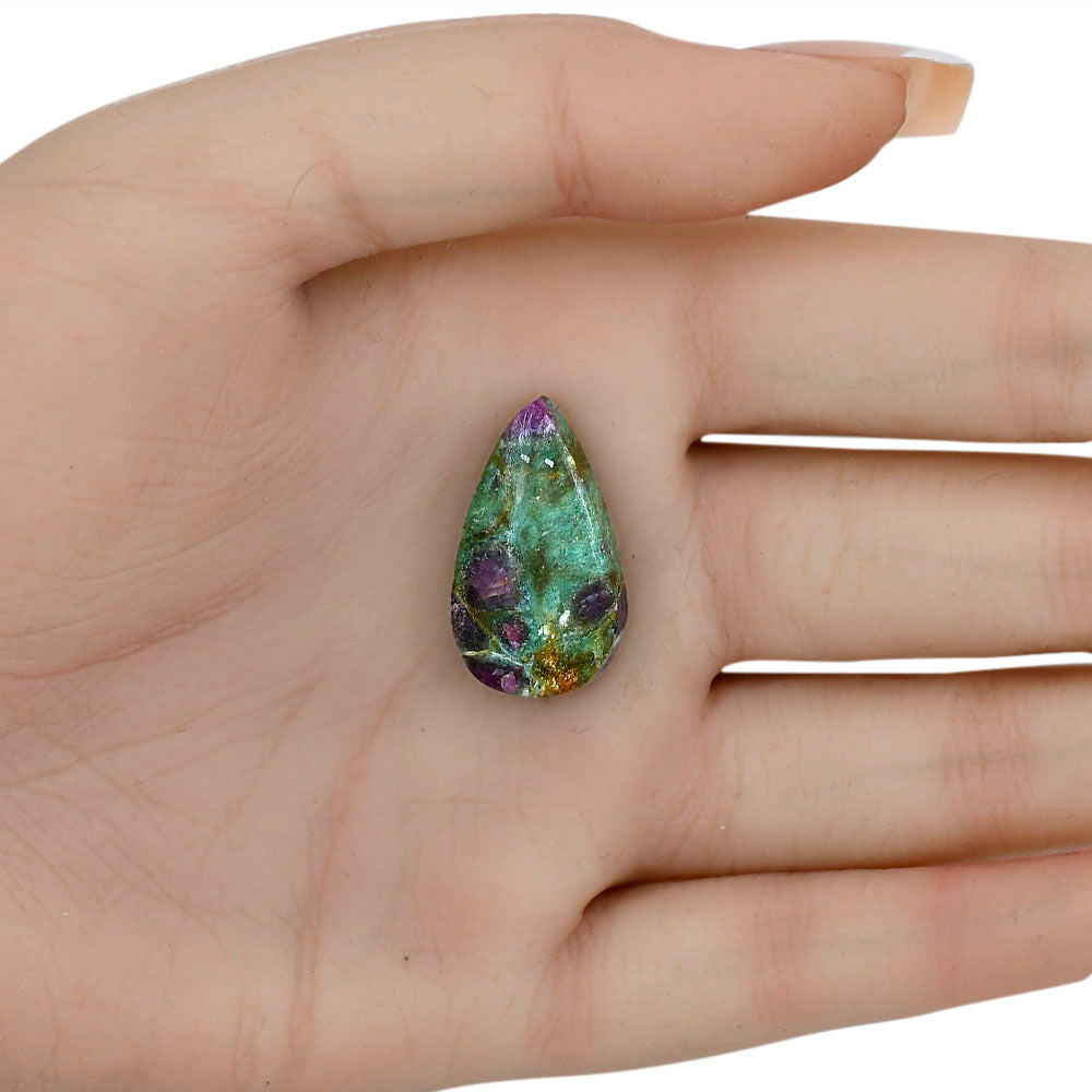Ruby-In-Fuchsite 25.2x14.5x6 mm Pear Gemstone LS04044-68