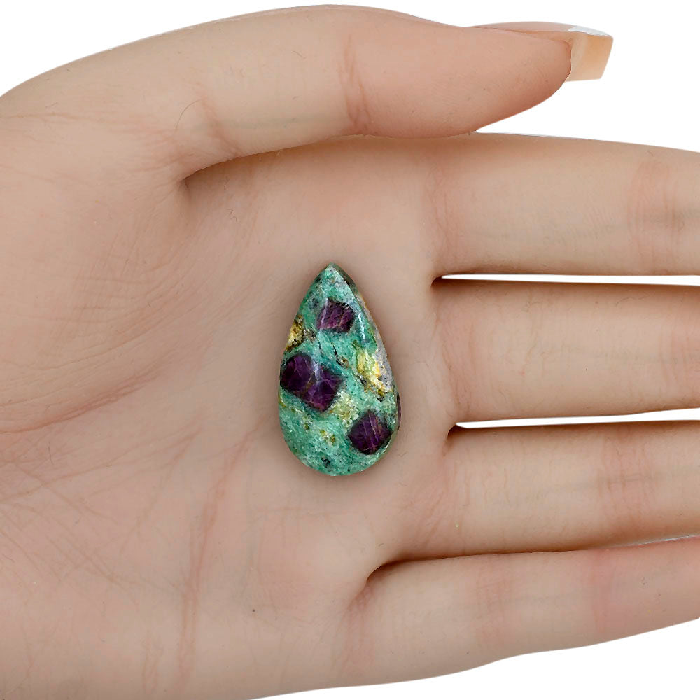 Ruby-In-Fuchsite 27.85x15.75x5.7 mm Pear Gemstone LS04055-68