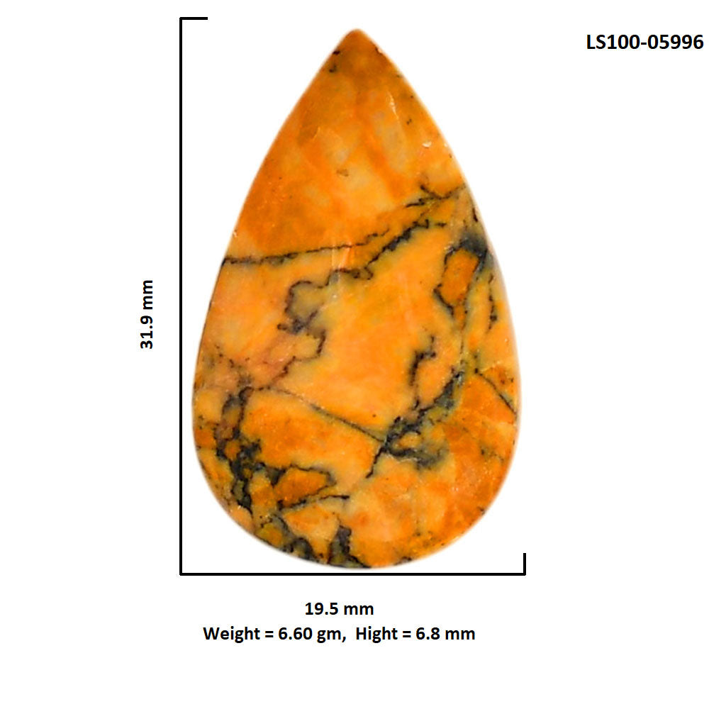 Honey Dendritic Opal 19.5x31.9x6.8 mm Pear Shape Polished Gemstone LS100-05996