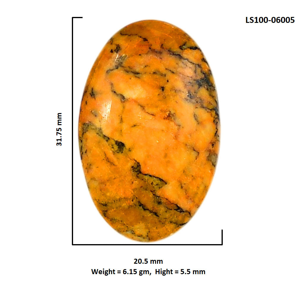 Honey Dendritic Opal 20.5x31.75x5.5 mm Oval Shape Polished Gemstone LS100-06005