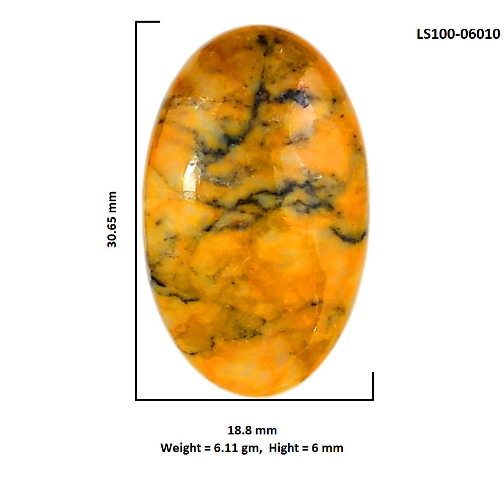 Honey Dendritic Opal 18.8x30.65x6 mm Oval Shape Polished Gemstone LS100-06010