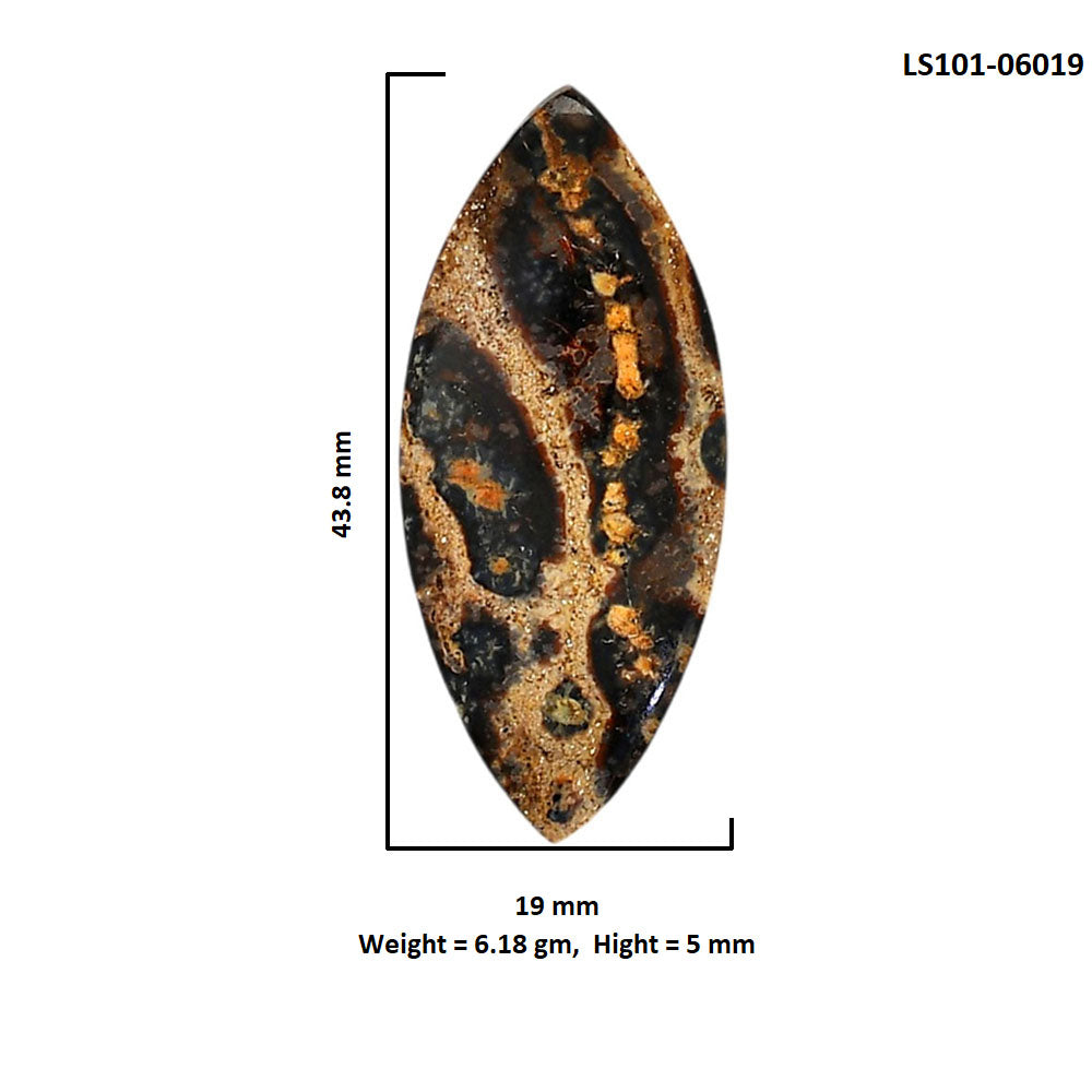 Viper Skin Jasper 19x43.8x5 mm Marquise Shape Polished Gemstone LS101-06019
