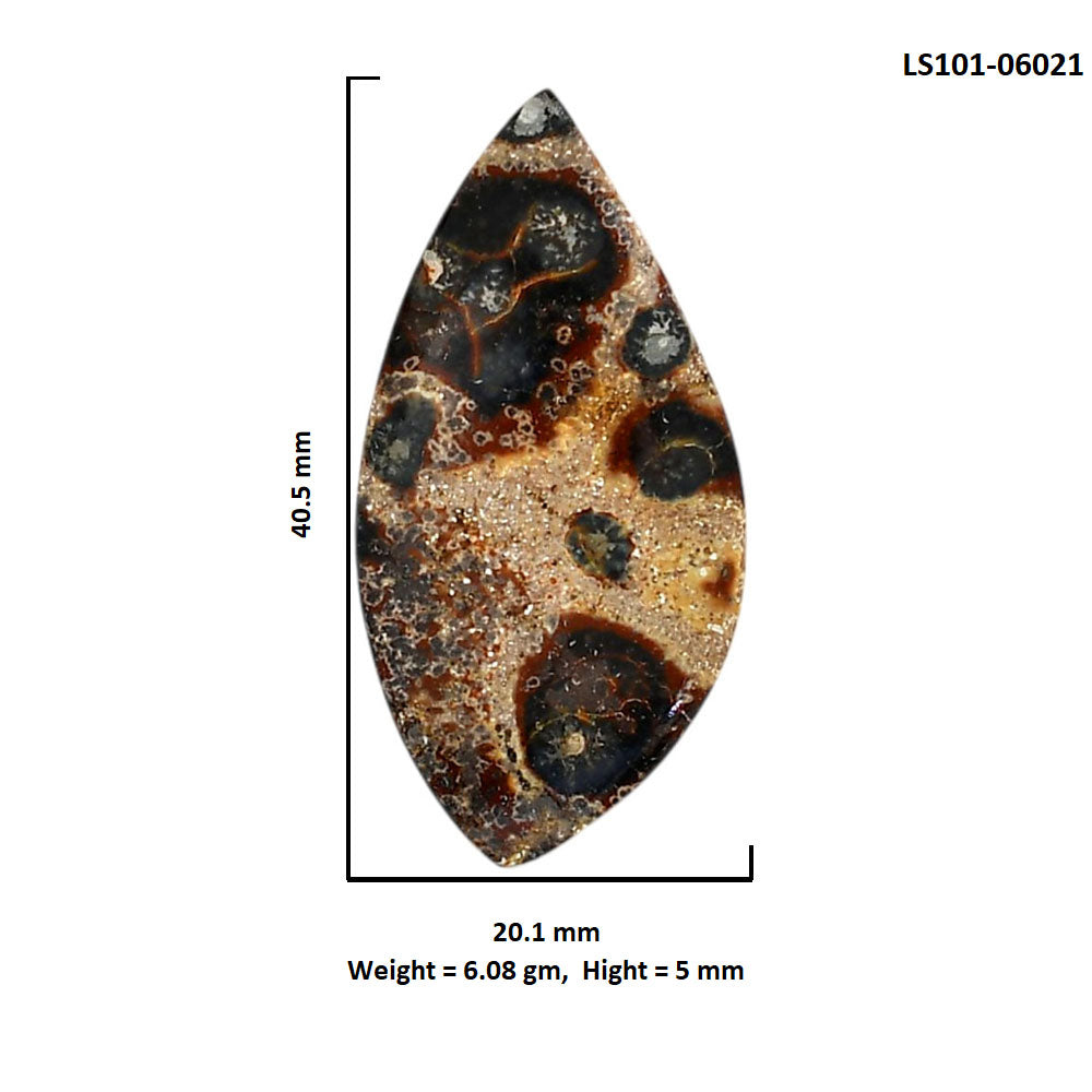 Viper Skin Jasper 20.1x40.5x5 mm Fancy Shape Polished Gemstone LS101-06021