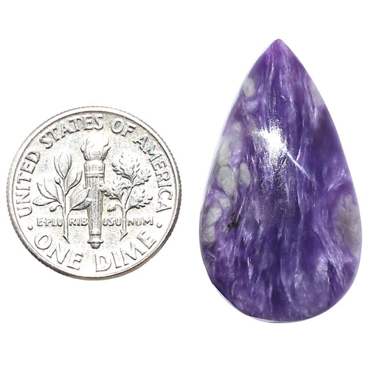 Siberian Charoite 16.5x28.9x6 mm Pear Shape Polished Gemstone LS102-08811