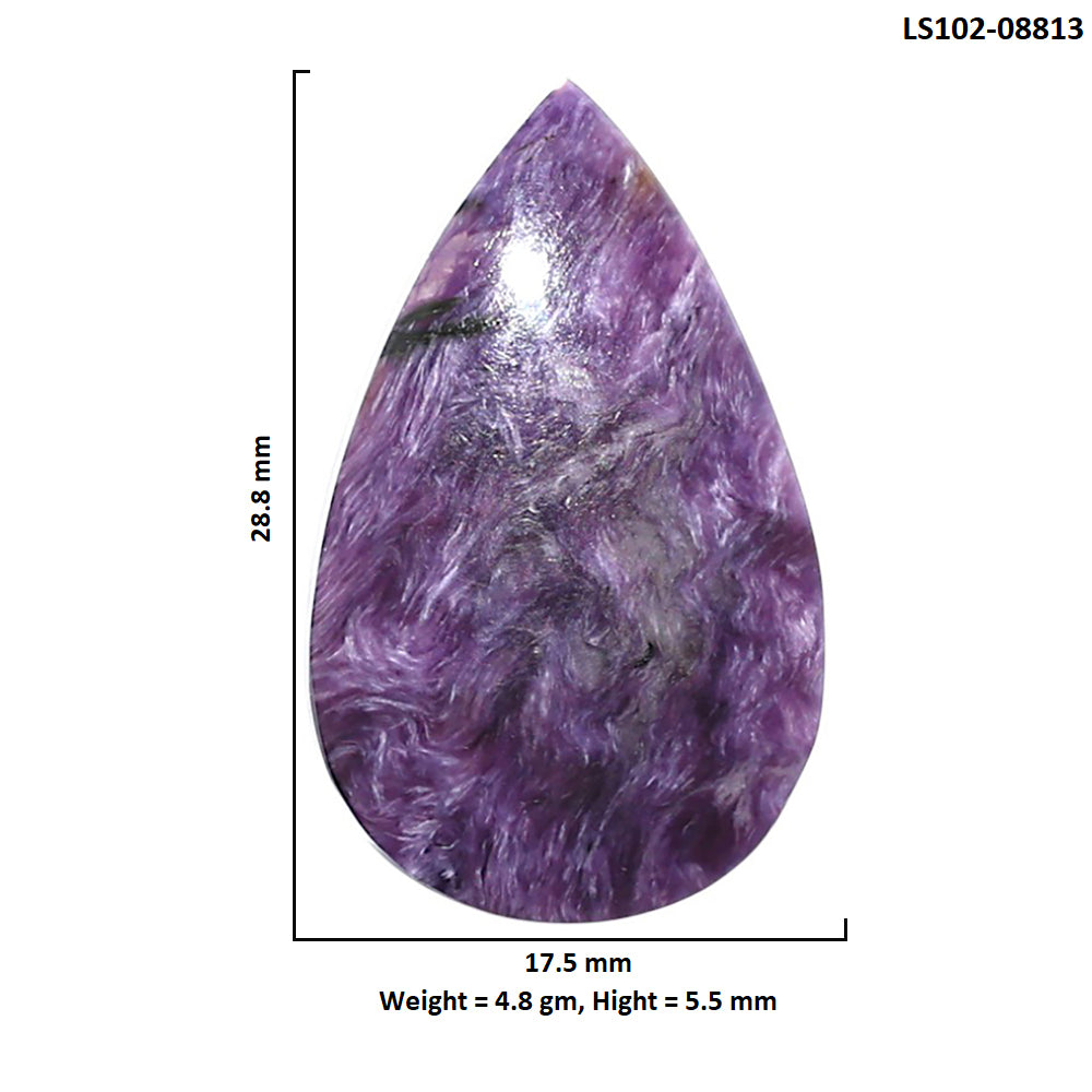 Siberian Charoite 17.5x28.8x5.5 mm Pear Shape Polished Gemstone LS102-08813