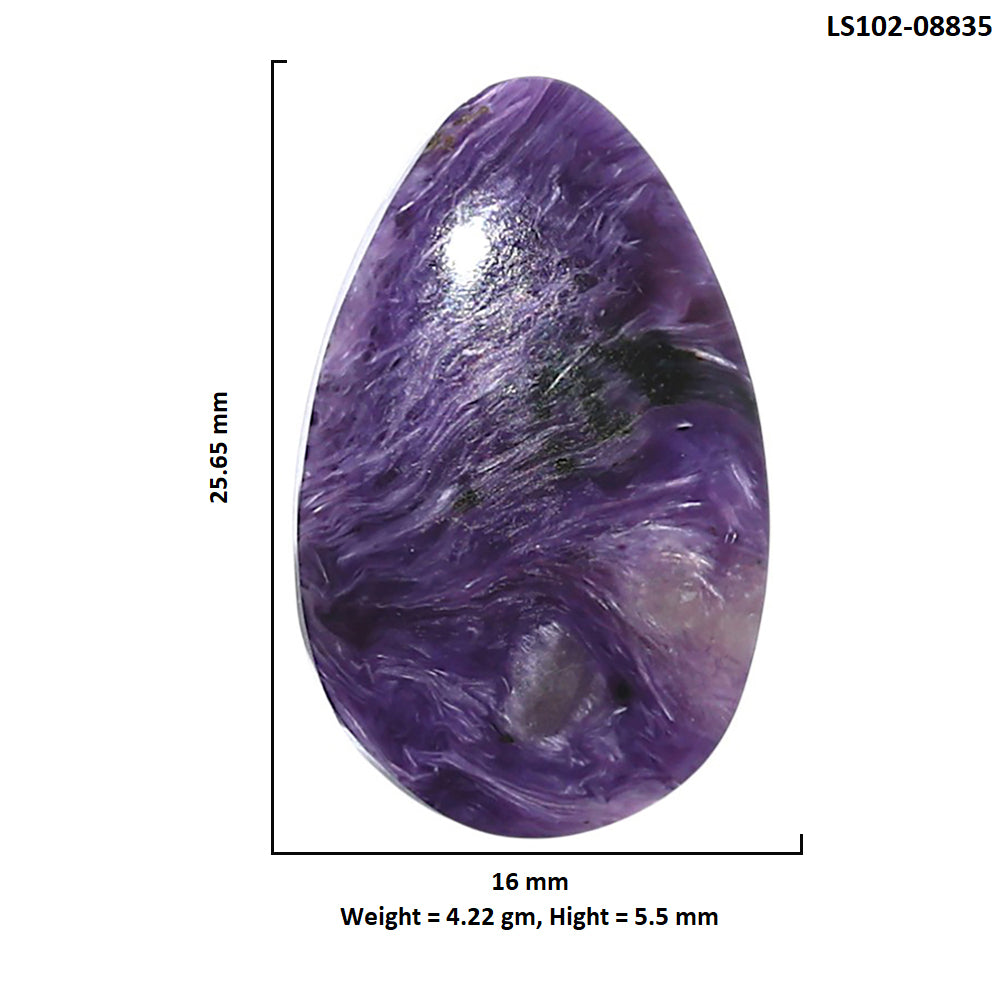 Siberian Charoite 16x25.65x5.5 mm Pear Shape Polished Gemstone LS102-08835