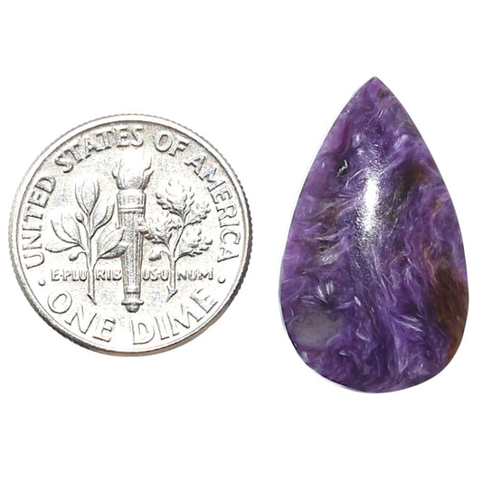 Siberian Charoite 14x23.1x6.5 mm Pear Shape Polished Gemstone LS102-08837