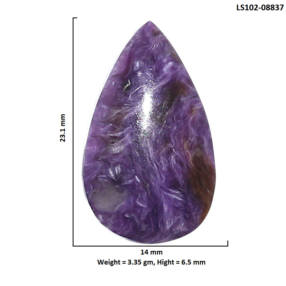 Siberian Charoite 14x23.1x6.5 mm Pear Shape Polished Gemstone LS102-08837