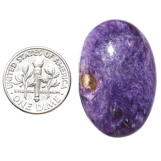 Siberian Charoite 20.3x30.6x7.5 mm Oval Shape Polished Gemstone LS102-08840