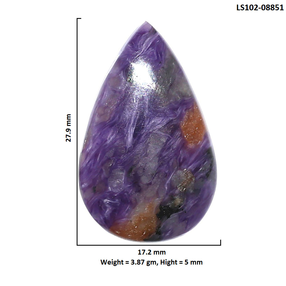Siberian Charoite 17.2x27.9x5 mm Pear Shape Polished Gemstone LS102-08851