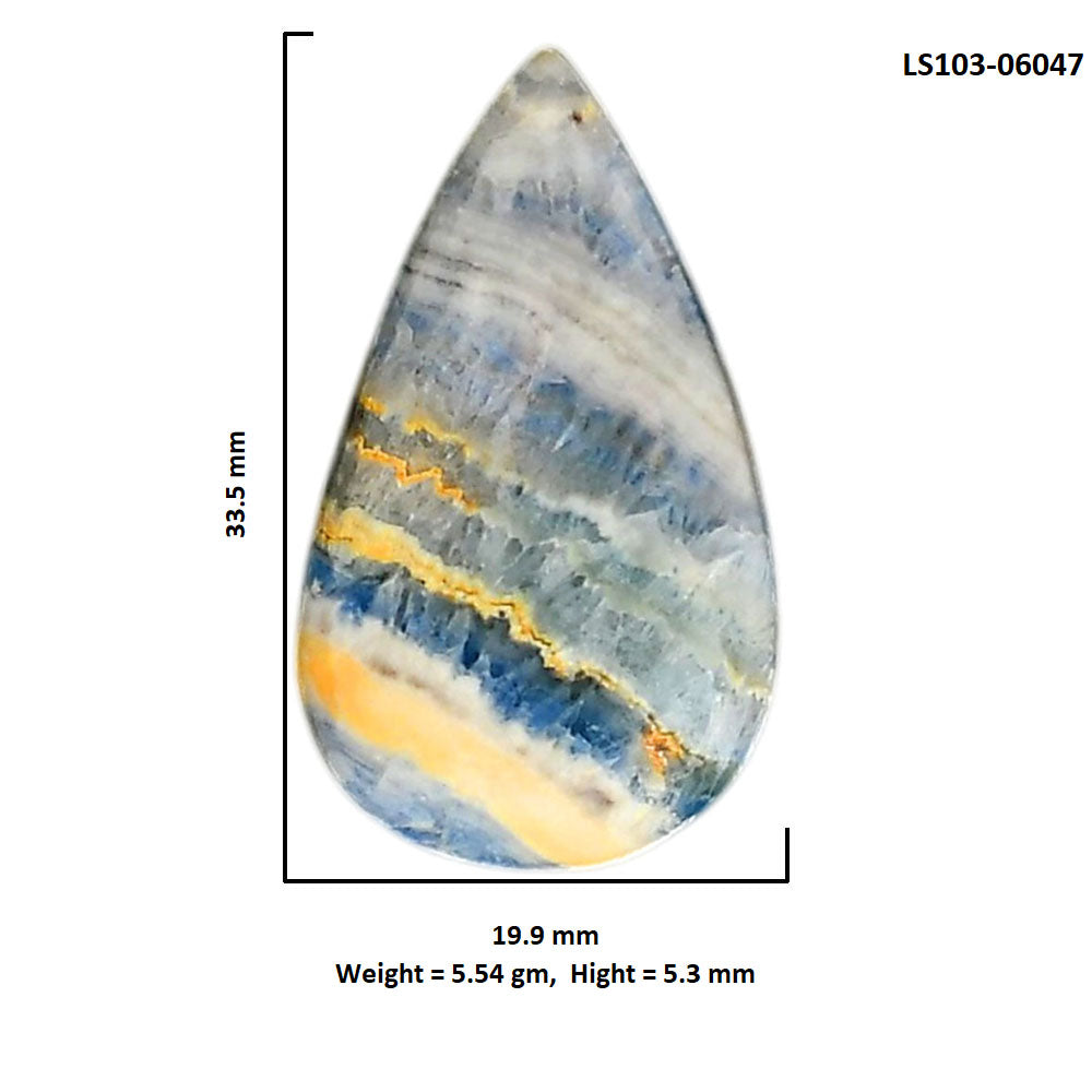 Blue Scheelite 19.9x33.5x5.3 mm Pear Shape Polished Gemstone LS103-06047