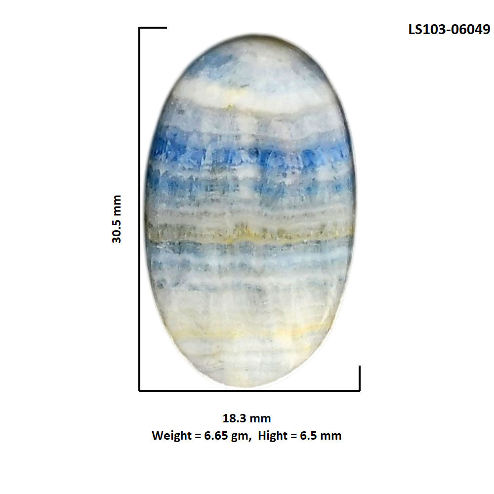 Blue Scheelite 18.3x30.5x6.5 mm Oval Shape Polished Gemstone LS103-06049