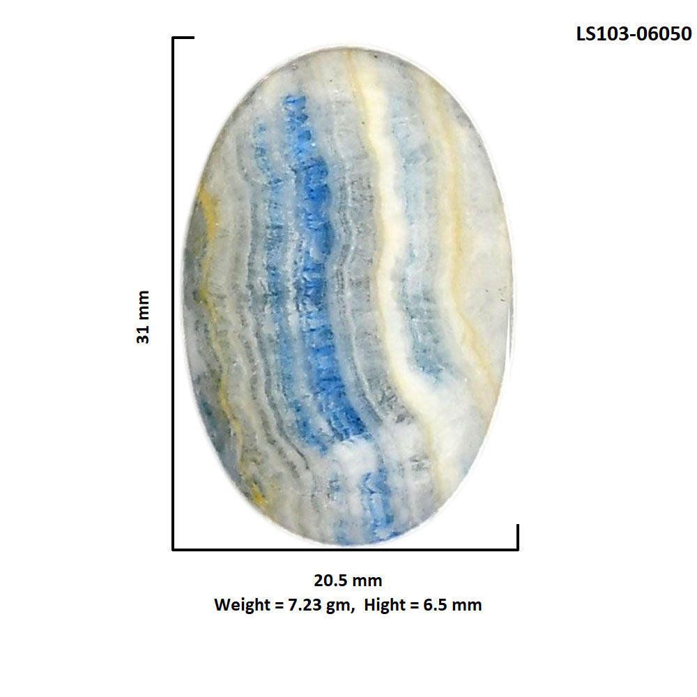Blue Scheelite 20.5x31x6.5 mm Oval Shape Polished Gemstone LS103-06050