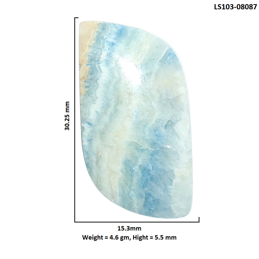Blue Scheelite 15.3x30.25x5.5 mm Fancy Shape Polished Gemstone LS103-08087