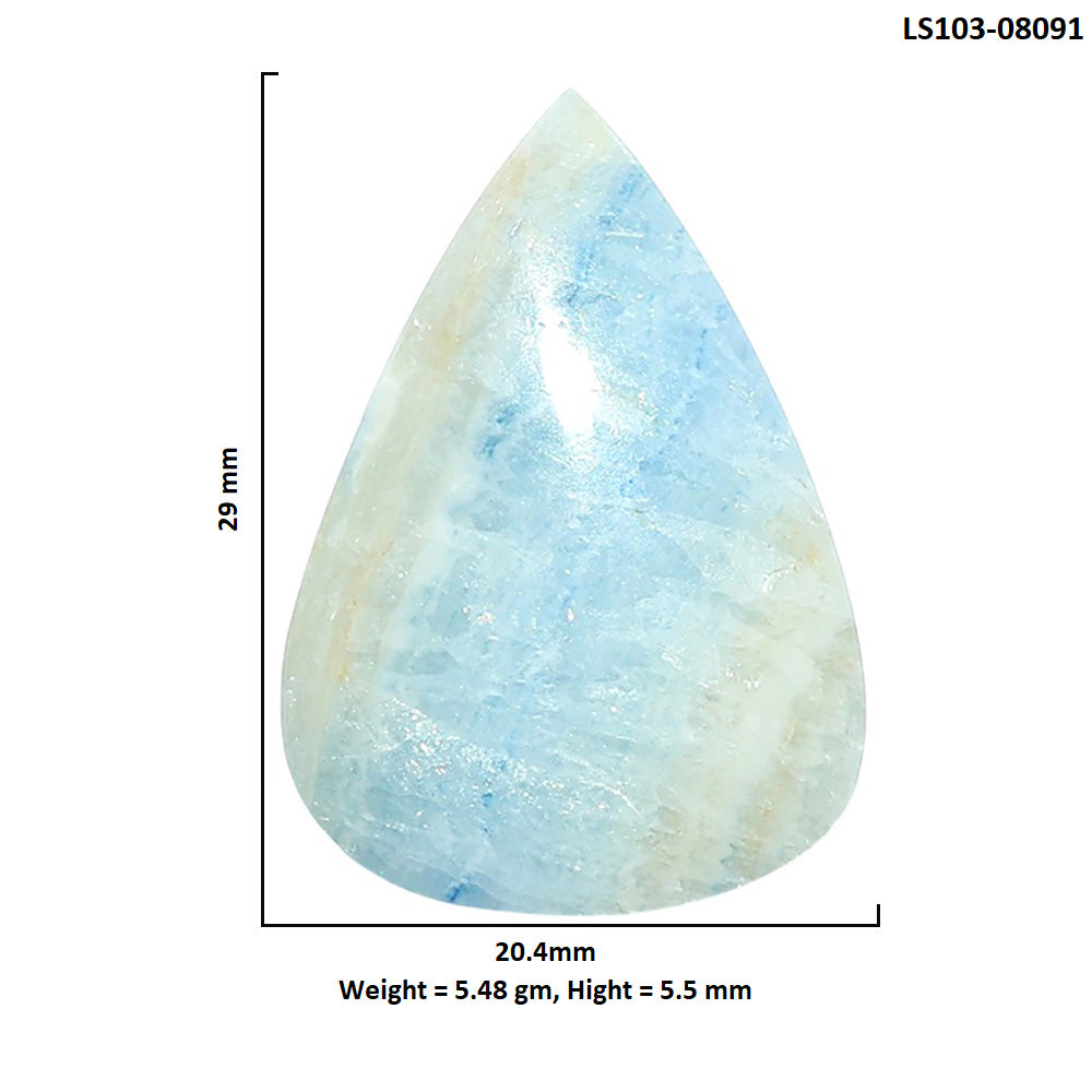 Blue Scheelite 20.4x29x5.5 mm Pear Shape Polished Gemstone LS103-08091