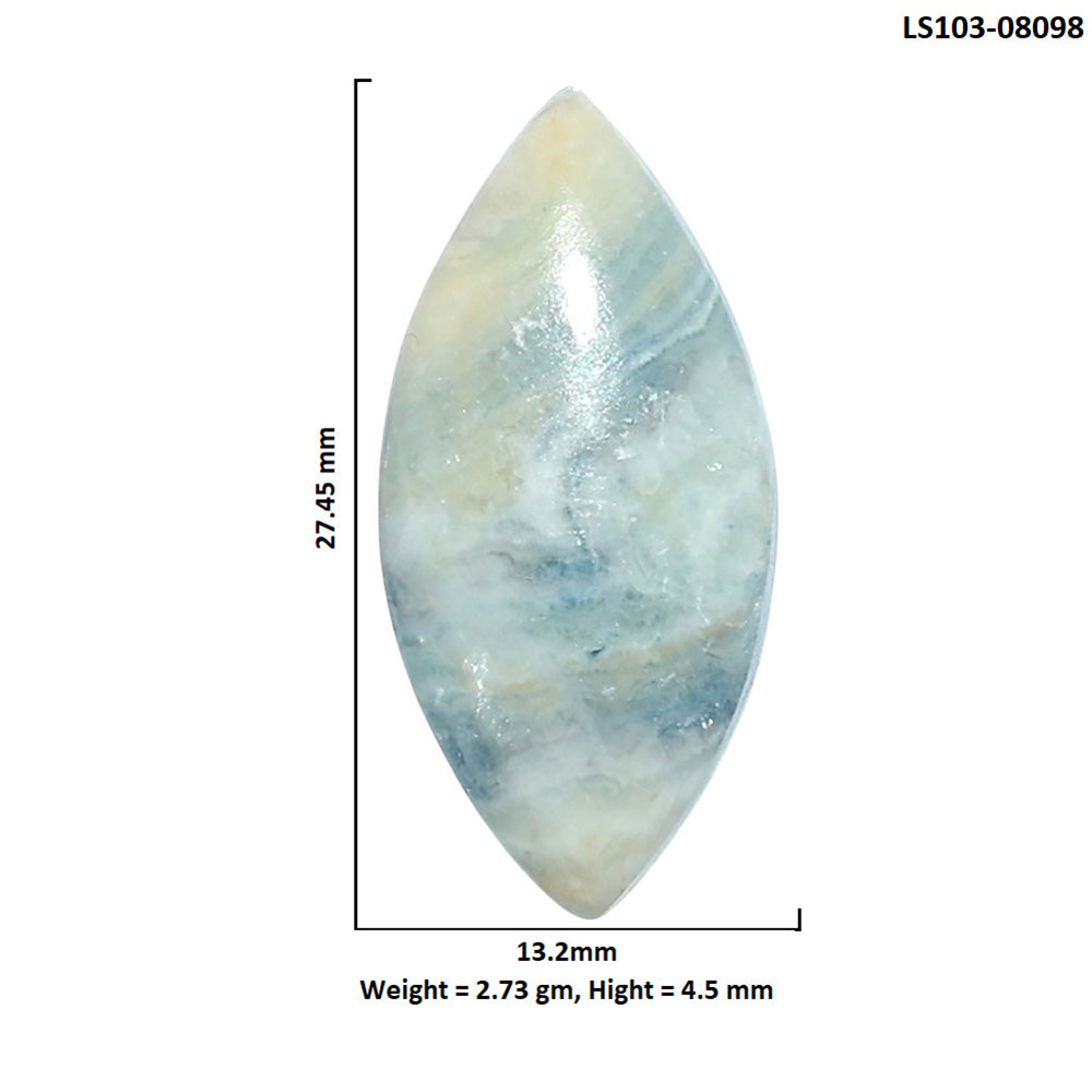 Blue Scheelite 13.2x27.45x4.5 mm Marquise Shape Polished Gemstone LS103-08098