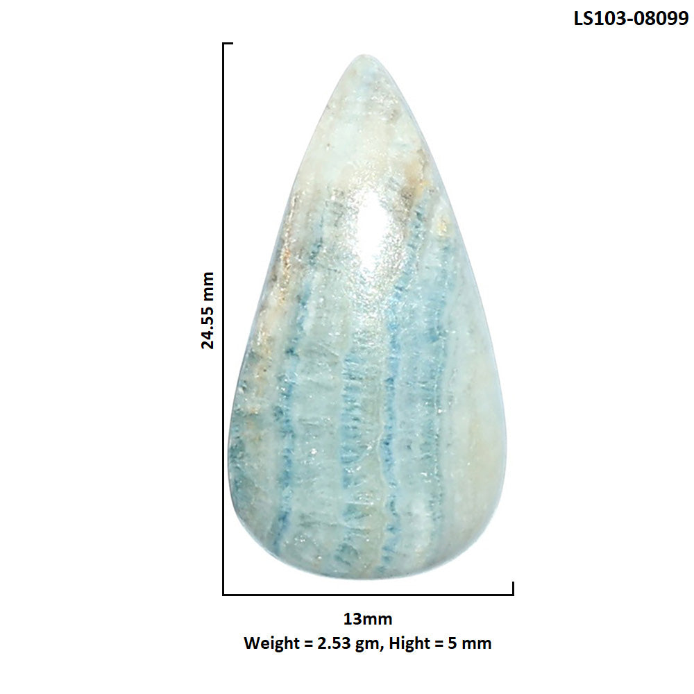Blue Scheelite 13x24.55x5 mm Pear Shape Polished Gemstone LS103-08099