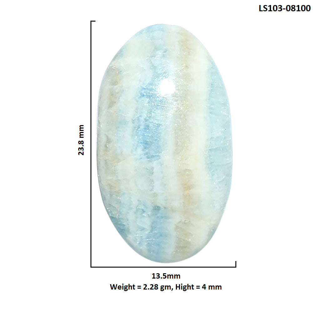 Blue Scheelite 13.5x23.8x4 mm Oval Shape Polished Gemstone LS103-08100