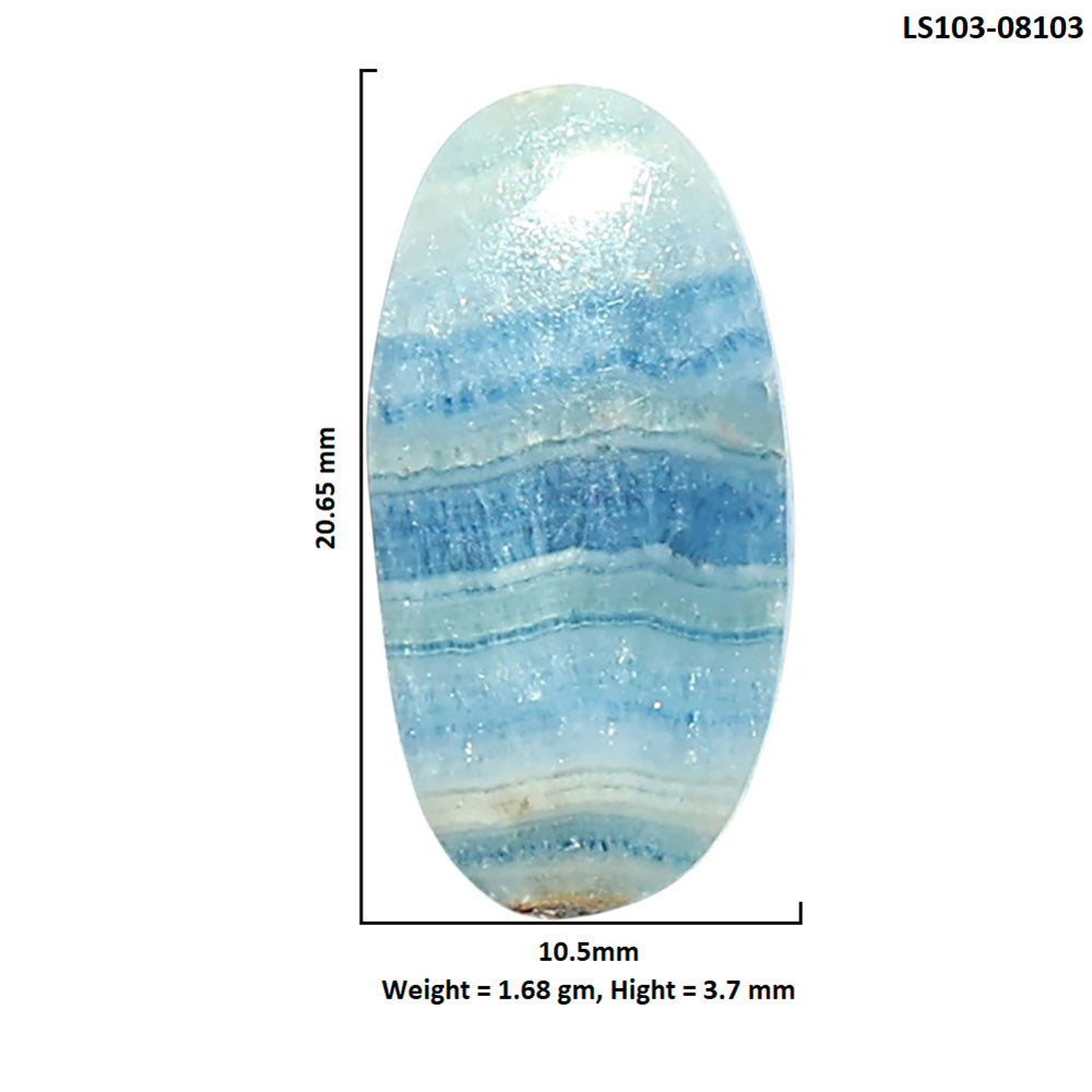 Blue Scheelite 10.5x20.65x3.7 mm Oval Shape Polished Gemstone LS103-08103