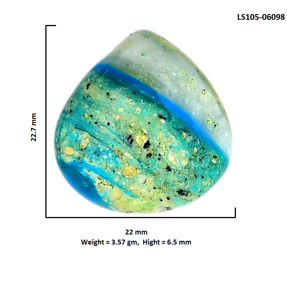 Peruvian Opalina 22x22.7x6.5 mm Heart Shape Polished Gemstone LS105-06098