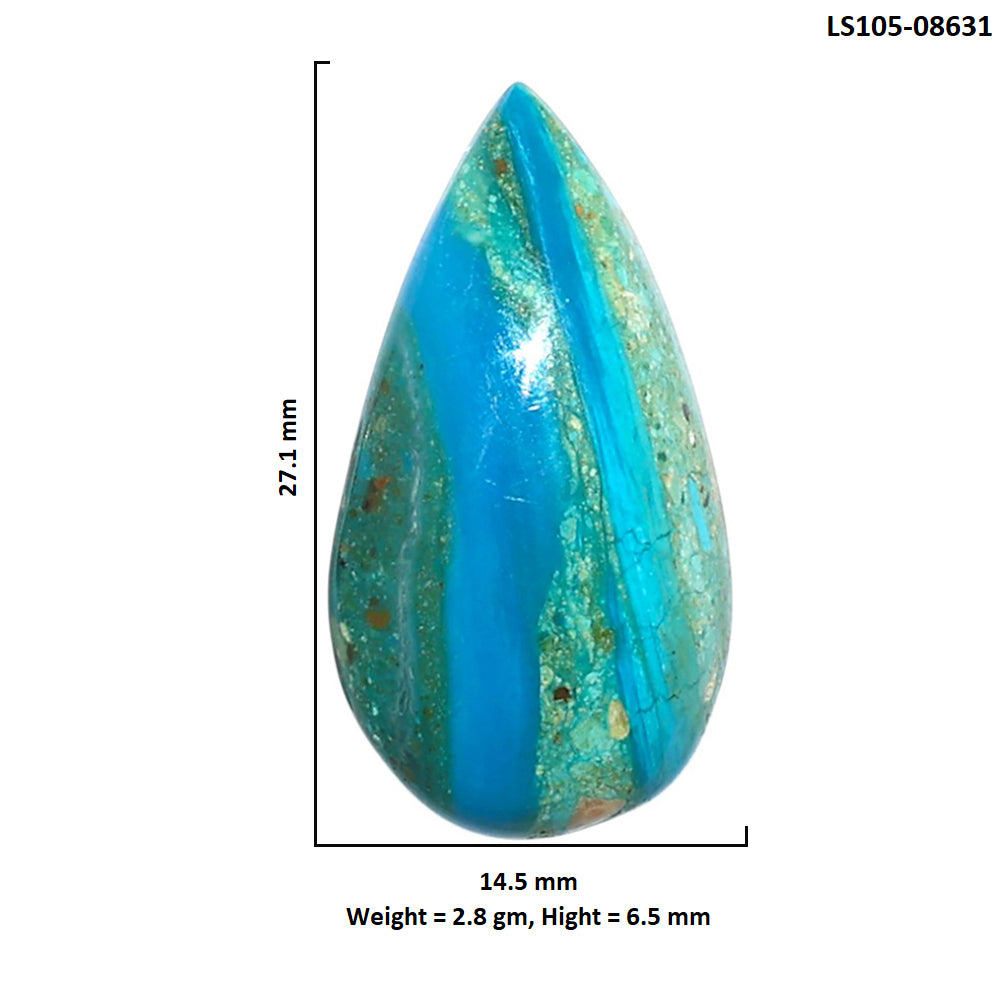 Peruvian Opalina 14.5x27.1x6.5 mm Pear Shape Polished Gemstone LS105-08631