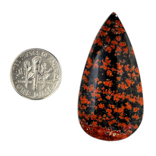 Fireworks Obsidian 22.75x44.15x6 mm Pear Shape Polished Gemstone LS106-06127