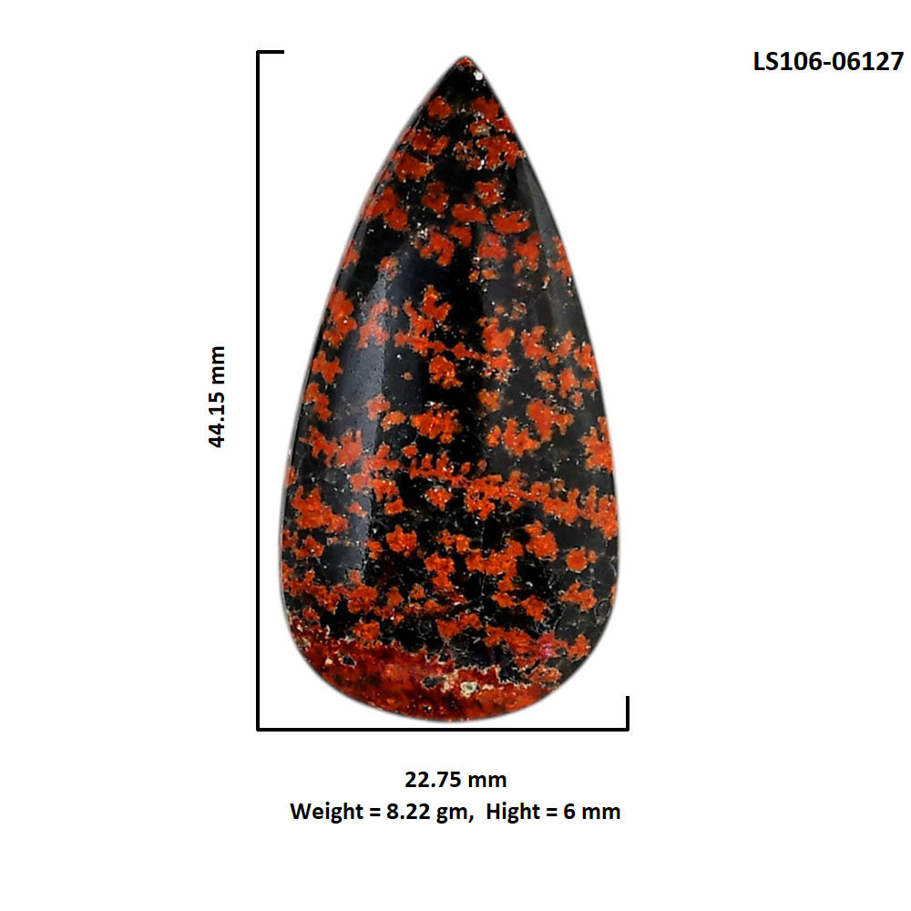 Fireworks Obsidian 22.75x44.15x6 mm Pear Shape Polished Gemstone LS106-06127