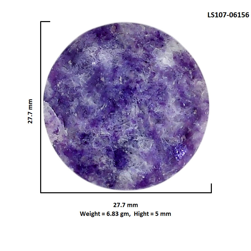 Lepidolite 27.7x27.7x5 mm Round Shape Polished Gemstone LS107-06156