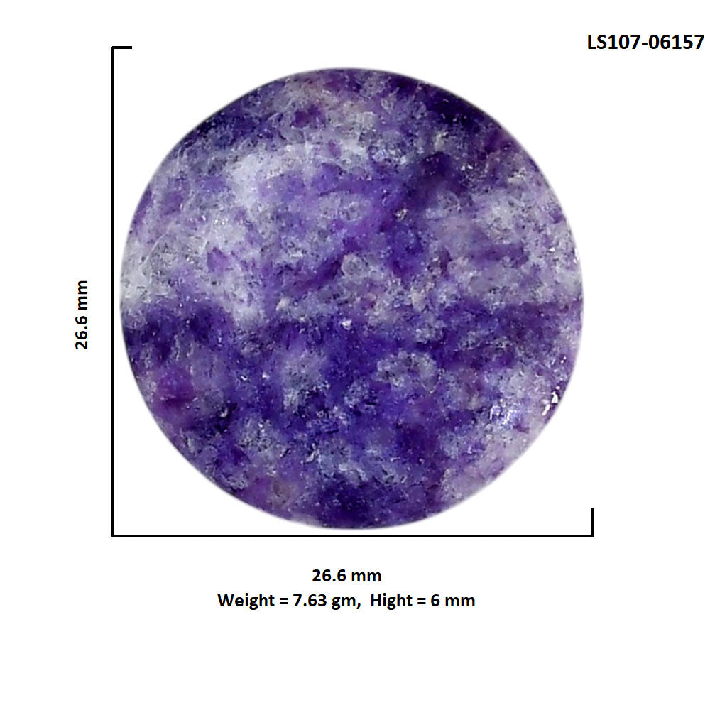Lepidolite 26.6x26.6x6 mm Round Shape Polished Gemstone LS107-06157
