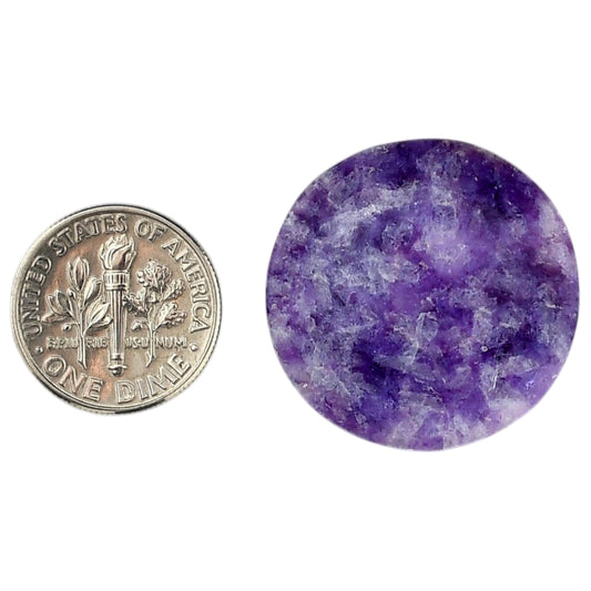 Lepidolite 26.5x26.5x5 mm Round Shape Polished Gemstone LS107-06160