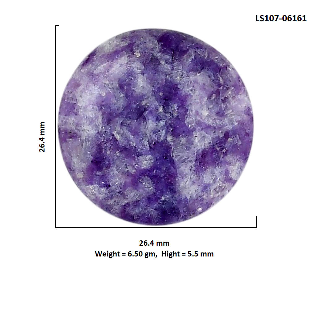 Lepidolite 26.4x26.4x5.5 mm Round Shape Polished Gemstone LS107-06161