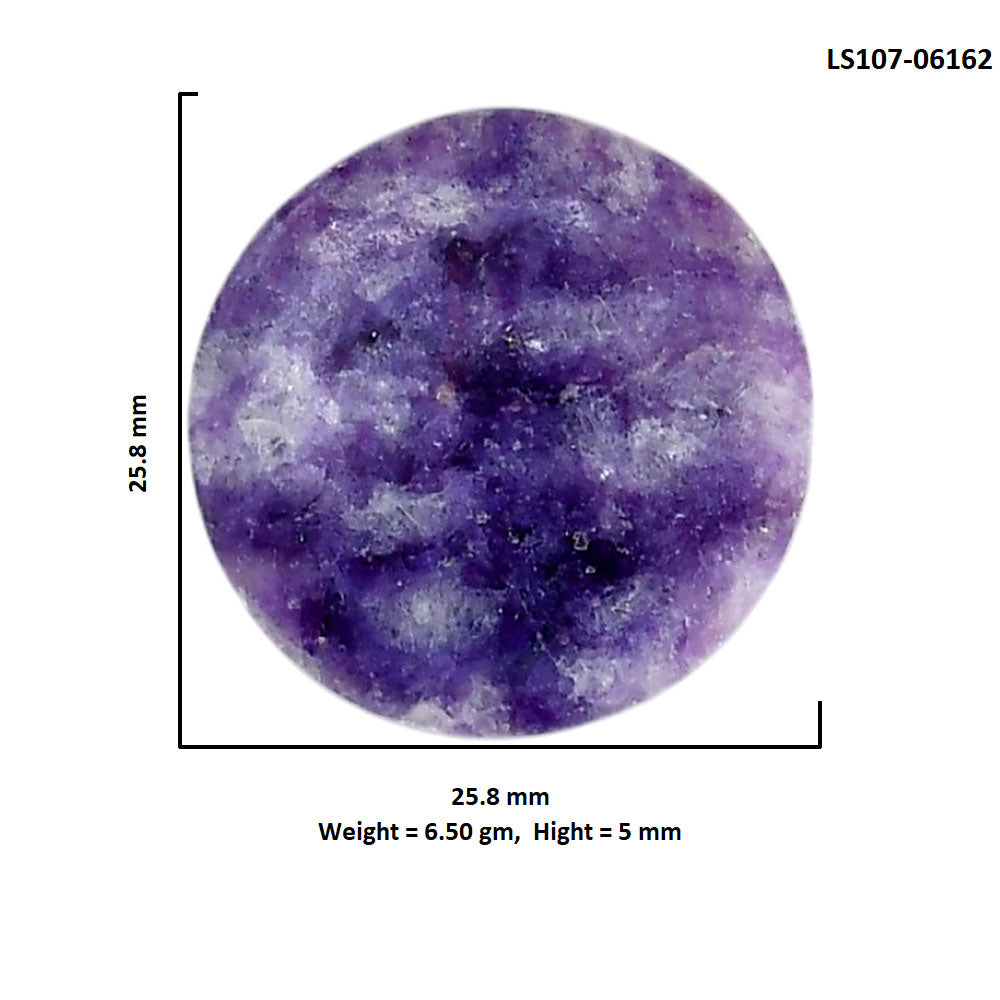 Lepidolite 25.8x25.8x5 mm Round Shape Polished Gemstone LS107-06162