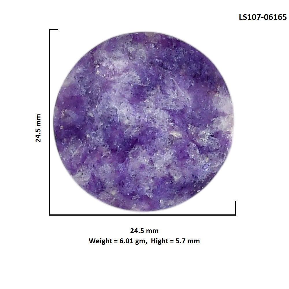 Lepidolite 24.5x24.5x5.7 mm Round Shape Polished Gemstone LS107-06165
