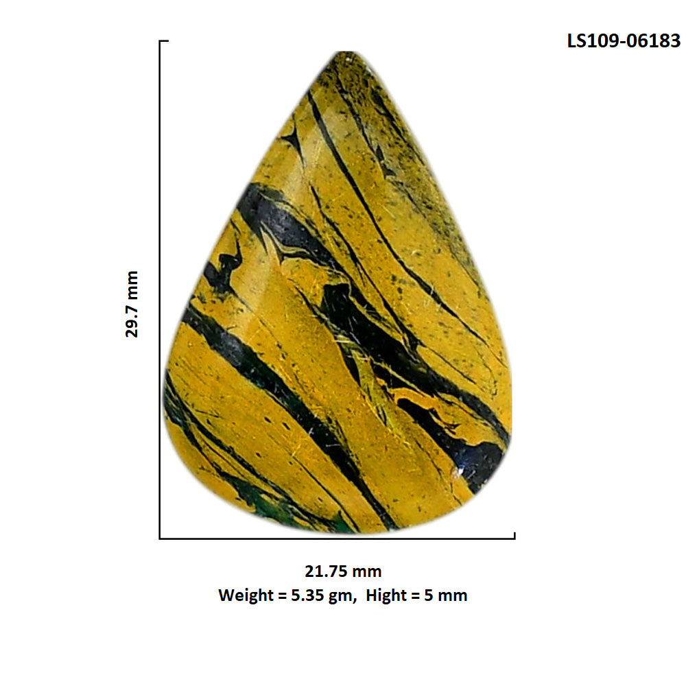 Mariposite 21.75x29.7x5 mm Pear Shape Polished Gemstone LS109-06183