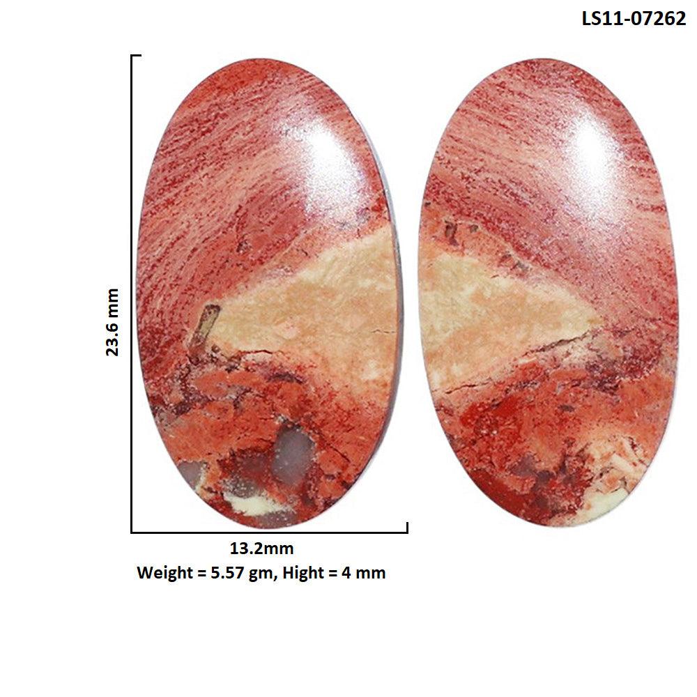 Snake Skin Jasper Pair 13.2x23.6x4 mm Oval Shape Polished Gemstone LS11-07262