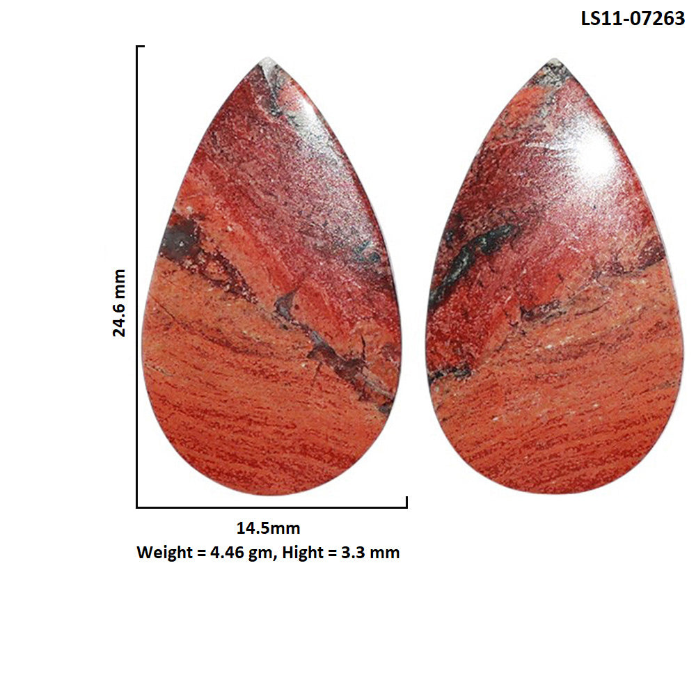 Snake Skin Jasper Pair 14.5x24.6x3.3 mm Pear Shape Polished Gemstone LS11-07263