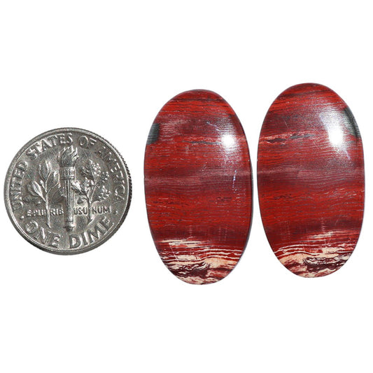 Snake Skin Jasper Pair 15x27x4.3 mm Oval Shape Polished Gemstone LS11-07279