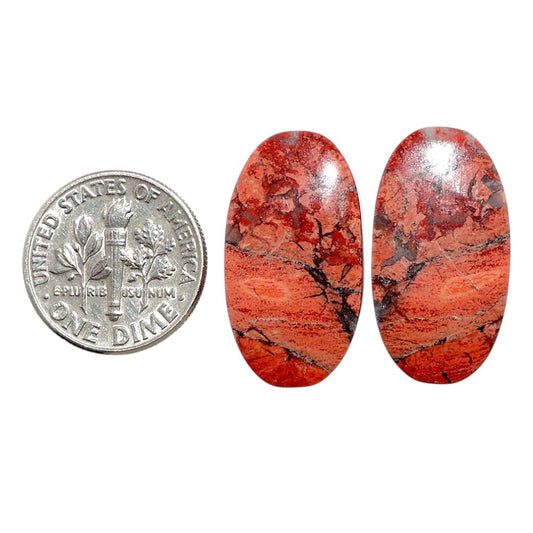 Snake Skin Jasper Pair 13.2x24.45x4.5 mm Oval Shape Polished Gemstone LS11-07807