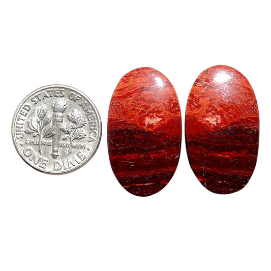Snake Skin Jasper Pair 14.7x25.2x4 mm Oval Shape Polished Gemstone LS11-07814